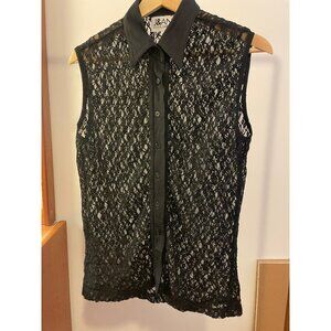 Vintage J&EANS Dolce & Gabbana lace button up sleeveless shirt